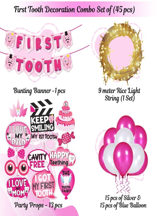 ووبوكس مجموعة زينة "حصلت على سني الأول" من ووبوكس للأطفال، والتي تتضمن لافتة "حصلت على سني الأول"، ودعائم "سني الأول"، وأضواء أرز للزينة (مجموعة من 45 قطعة) (FP5798). - Image 2